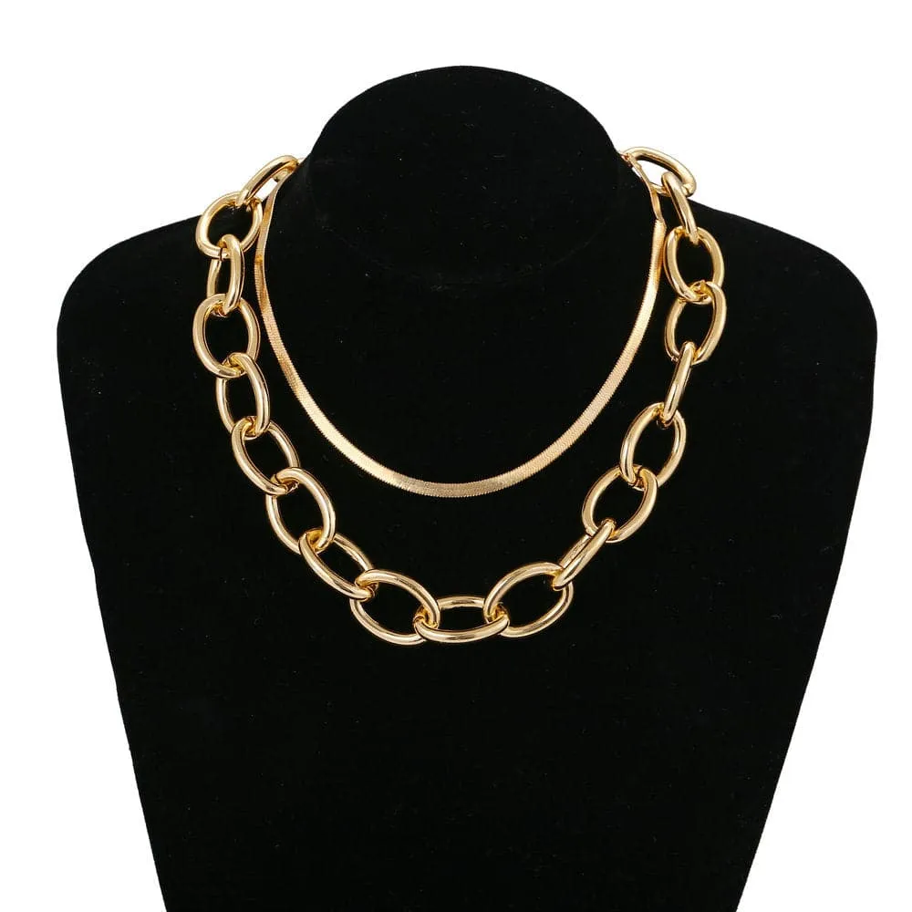 18K Gold-Plated Cable Chain Layered Necklace