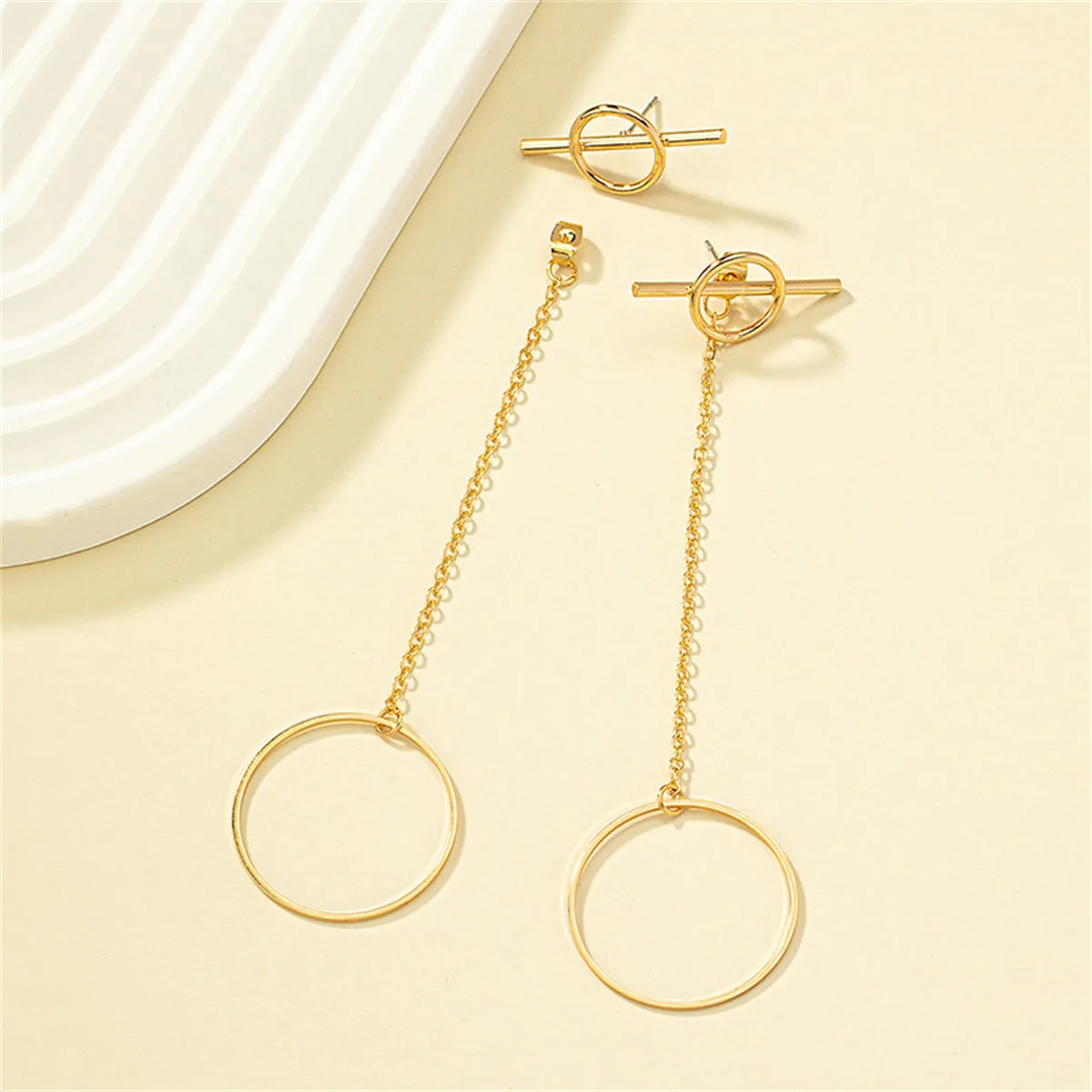18K Gold-Plated Circle Bar Ear Jackets