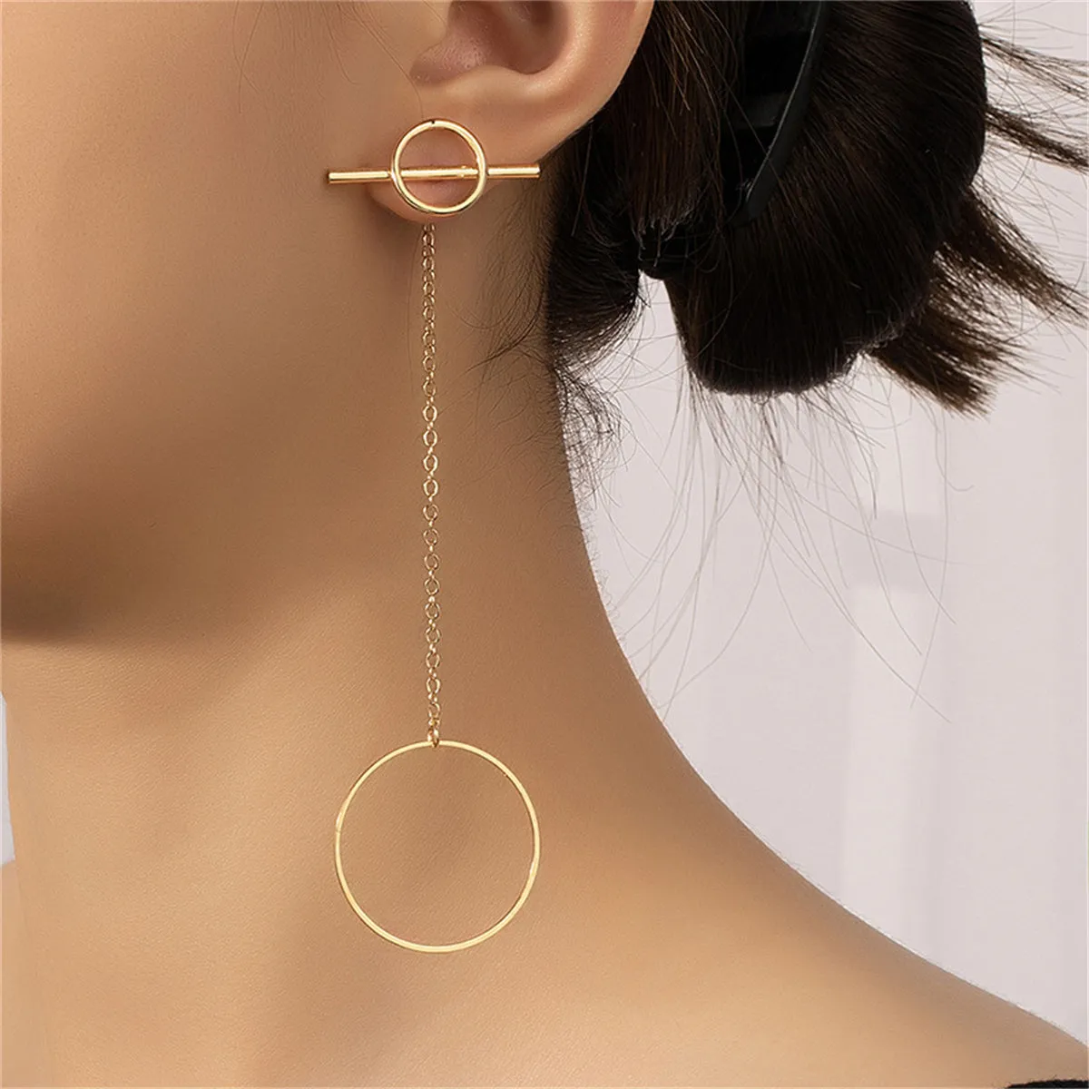 18K Gold-Plated Circle Bar Ear Jackets
