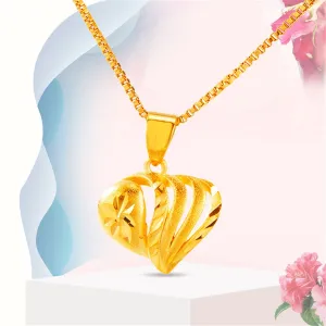 18K Gold-Plated Open Heart Pendant Necklace