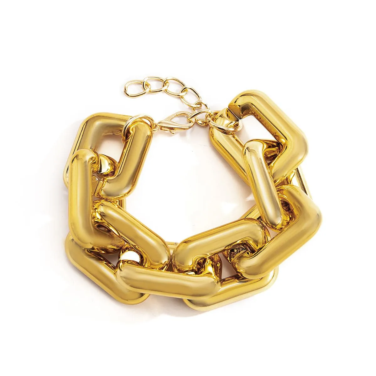 18K Gold-Plated Rectangle Chain Bracelet