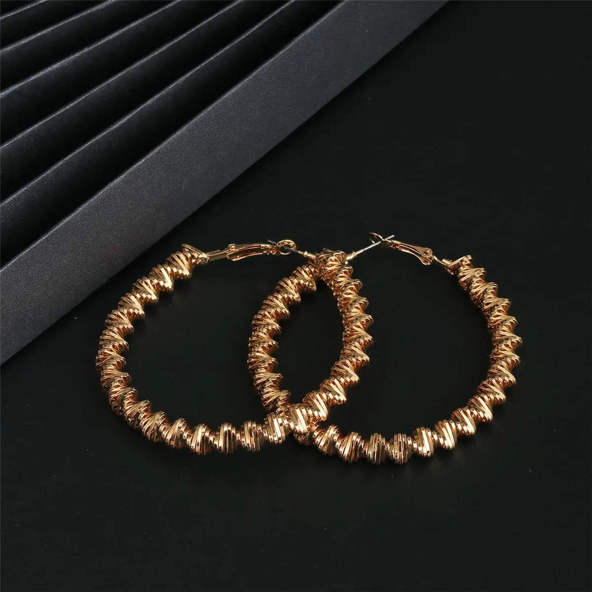 18K Gold-Plated Twisted Twine Hoop Earrings