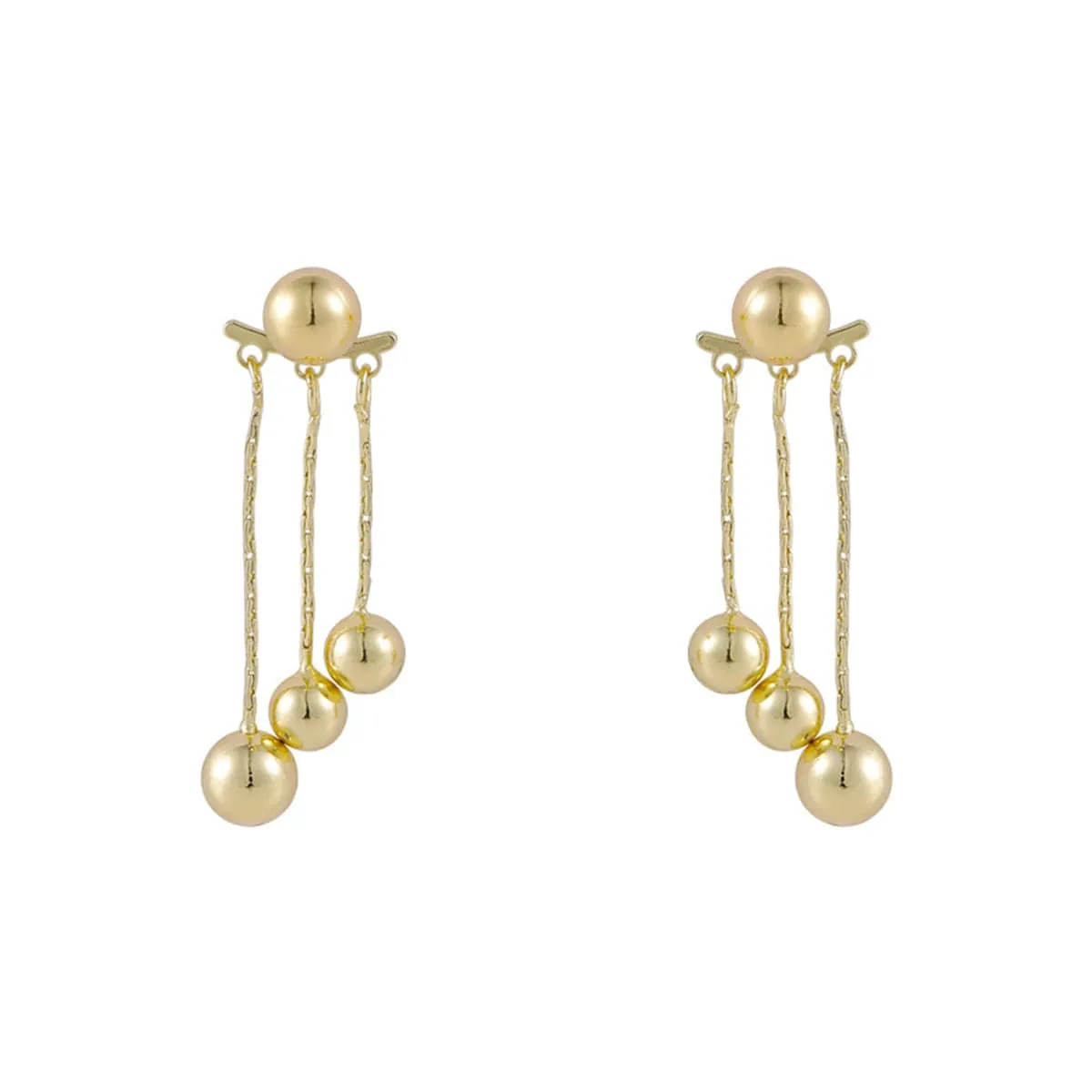 18K Gold-Plated Waterfall Ball Tassel Ear Jackets
