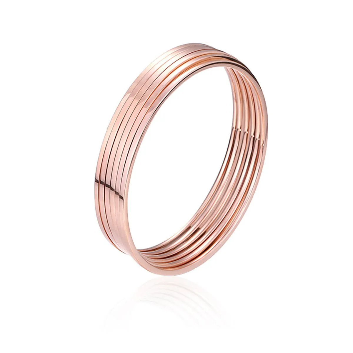 18K Rose Gold-Plated Stackable Bangle - Set Of Six
