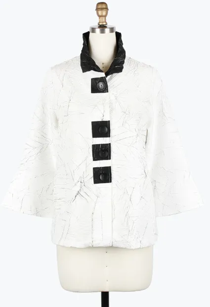 4951 - Seamless Crinkled Button Patch Jacket