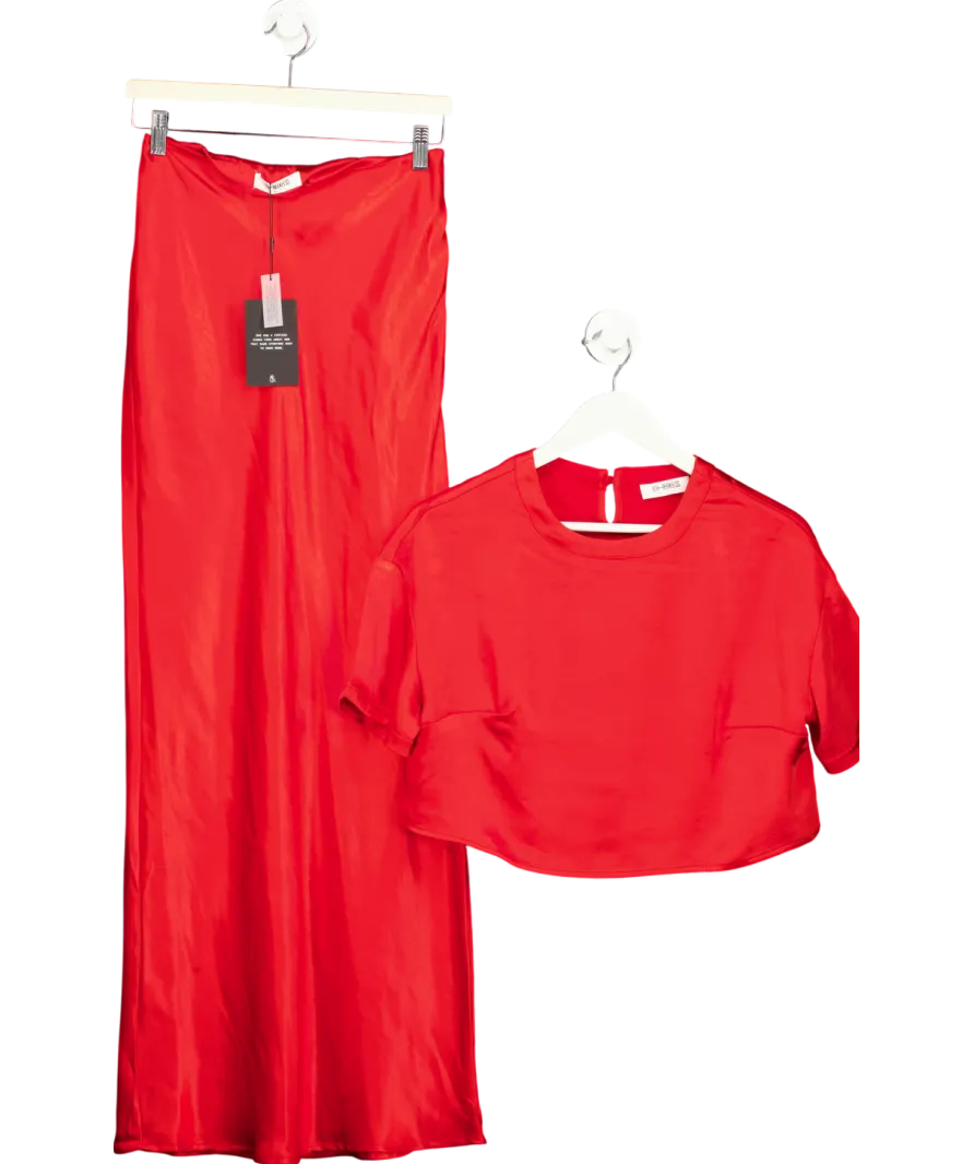 4th & Reckless Red Dara Top & Skirt UK 8