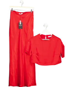 4th & Reckless Red Dara Top & Skirt UK 8