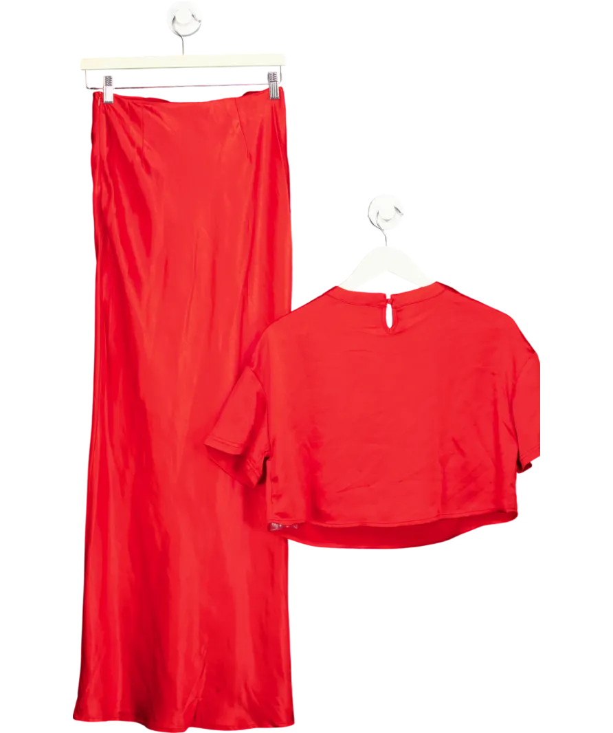 4th & Reckless Red Dara Top & Skirt UK 8