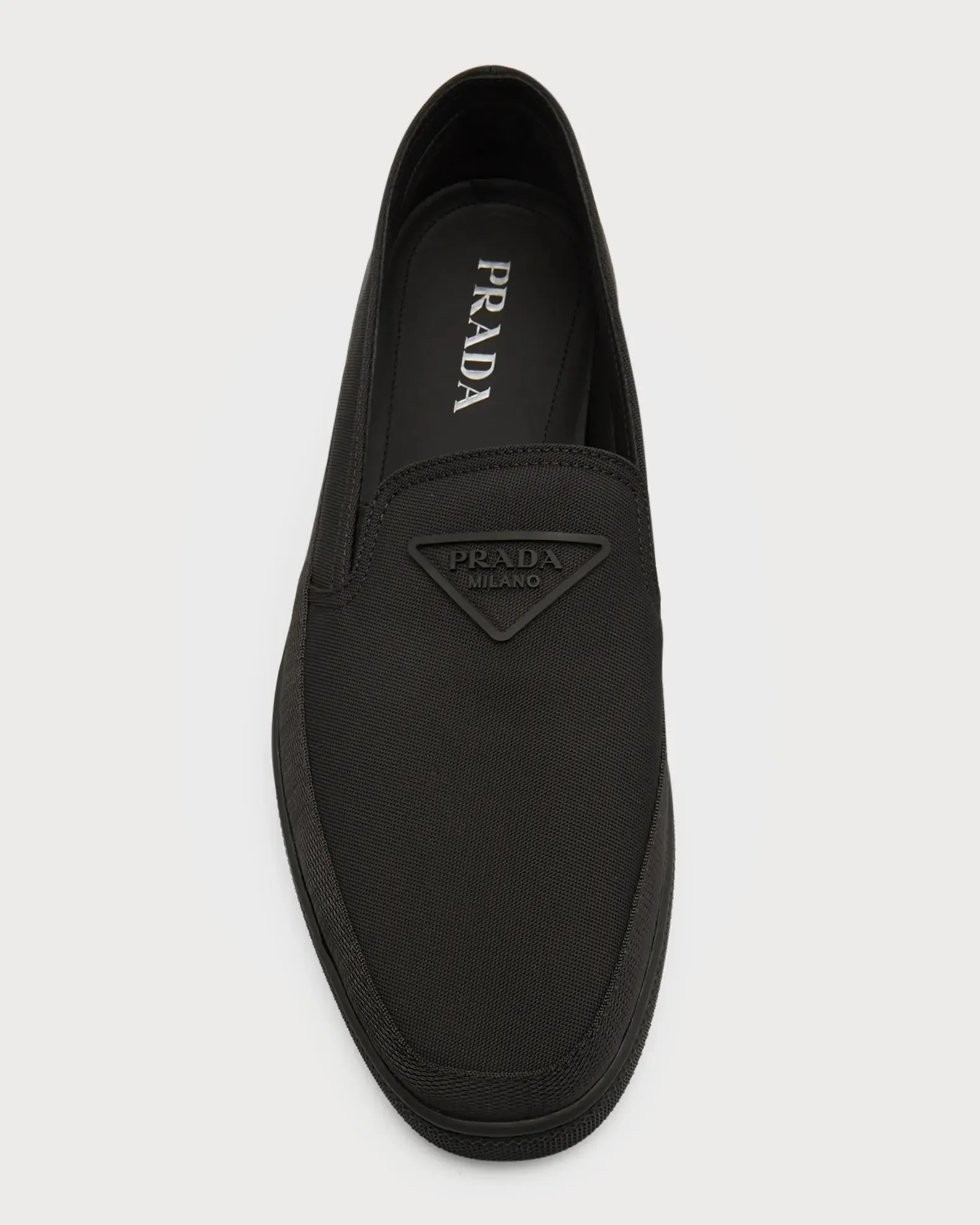 $875 PRADA - "CANNES" Re-nylon Triangle Logo Nylon Slip-On Loafers Sneaker - 9 US (8 IT)