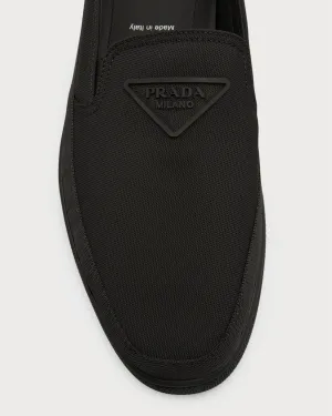 $875 PRADA - "CANNES" Re-nylon Triangle Logo Nylon Slip-On Loafers Sneaker - 9 US (8 IT)