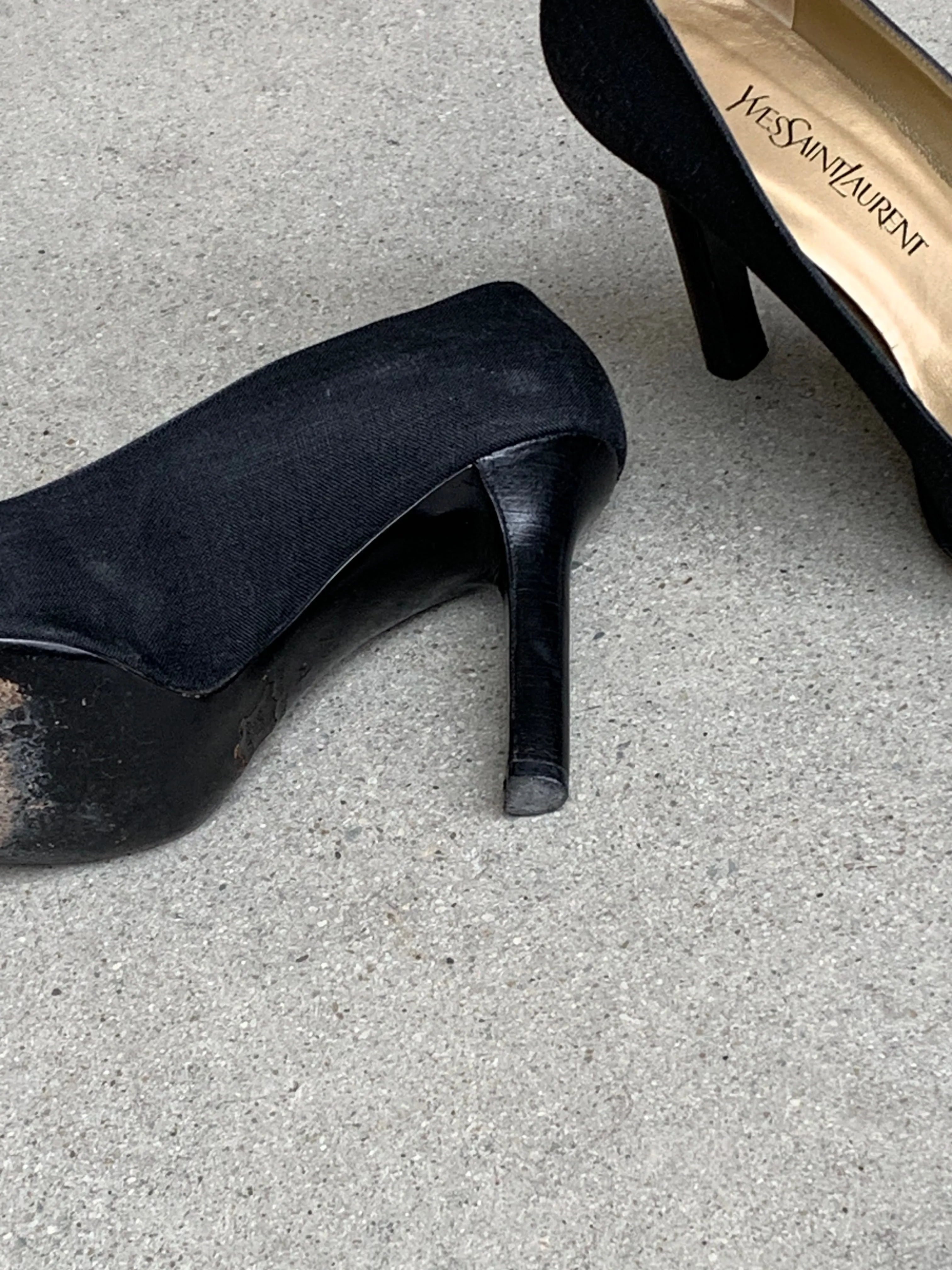 90s YSL black heels