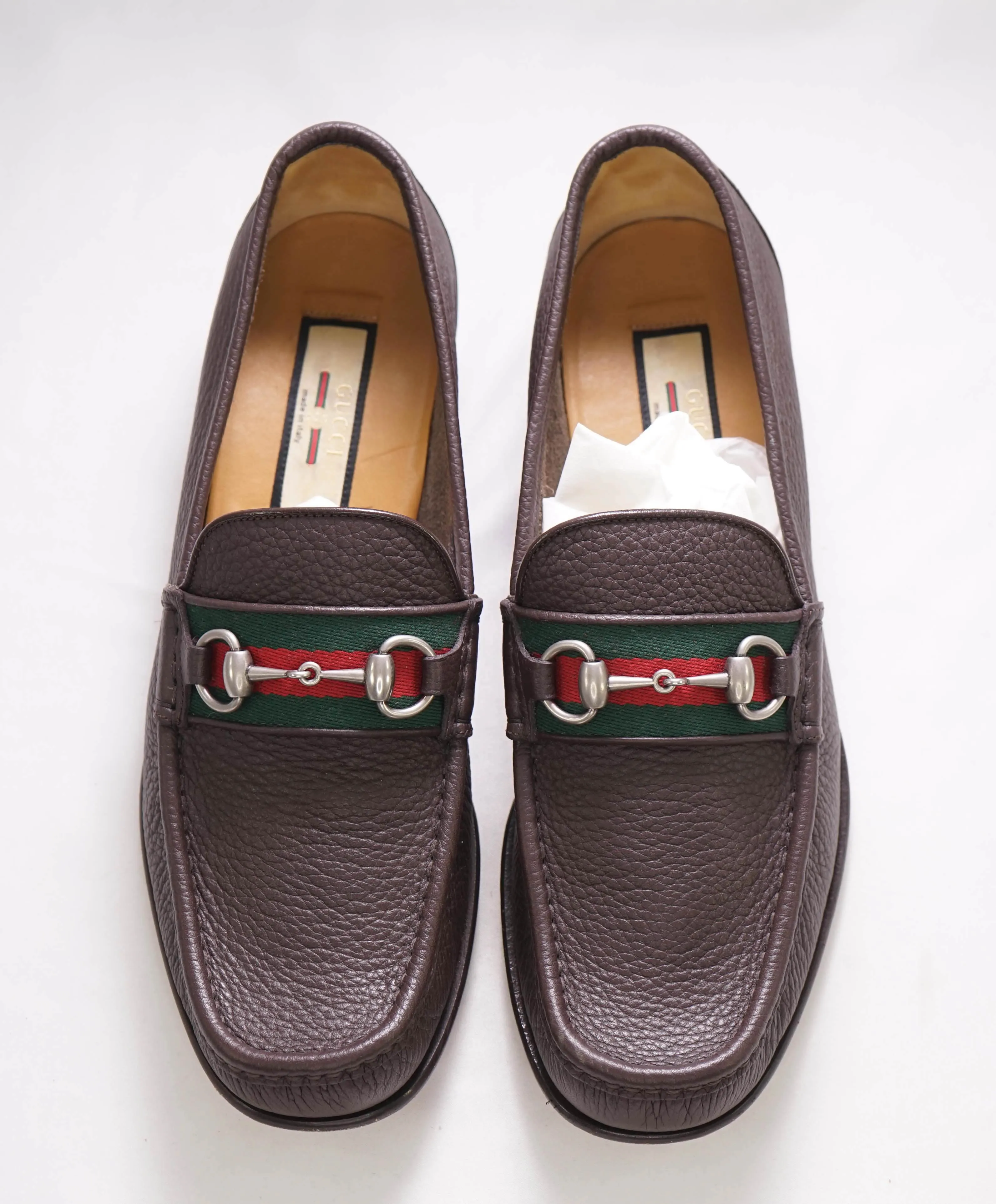 $920 GUCCI - WEB Horse-bit Loafers Brown Iconic Style - 9.5 US (9 G)