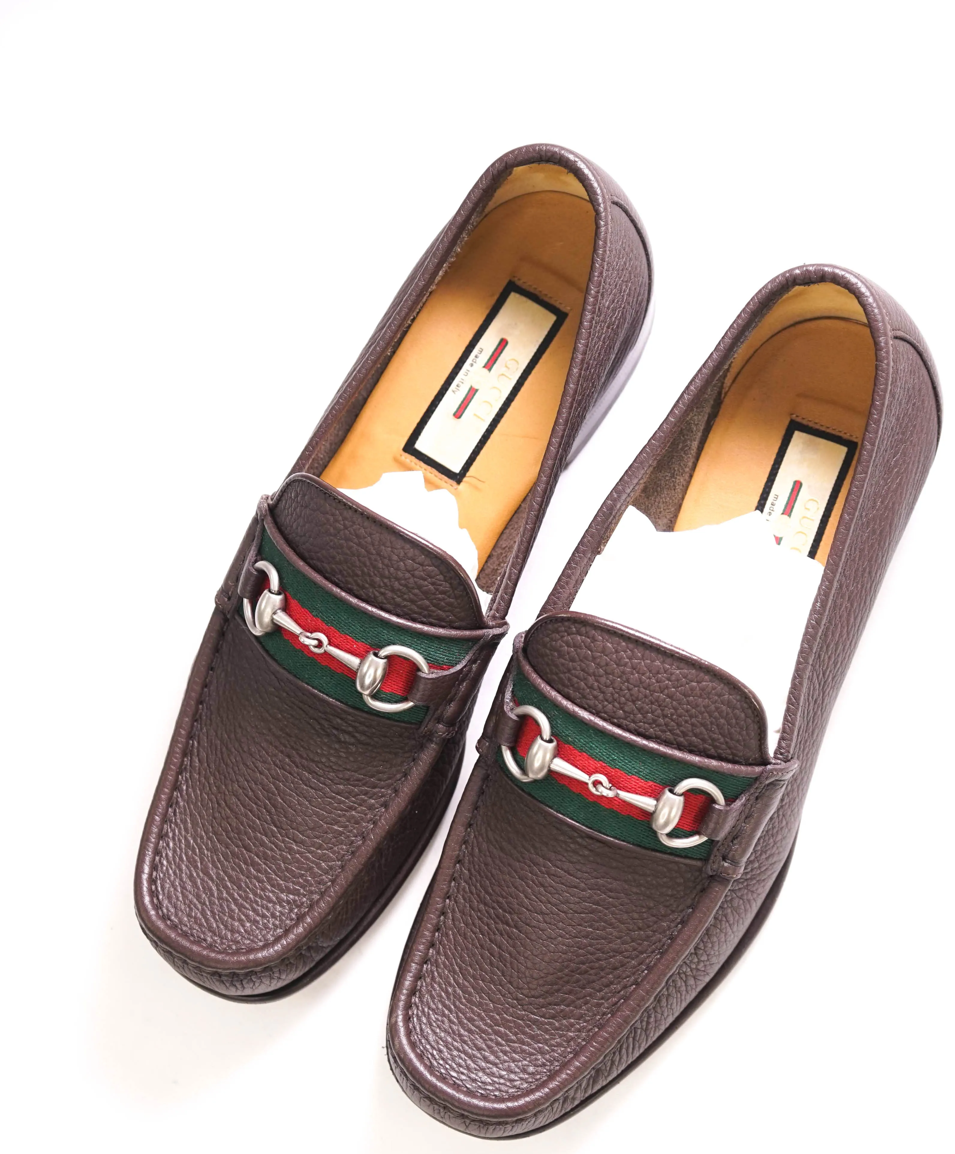 $920 GUCCI - WEB Horse-bit Loafers Brown Iconic Style - 9.5 US (9 G)