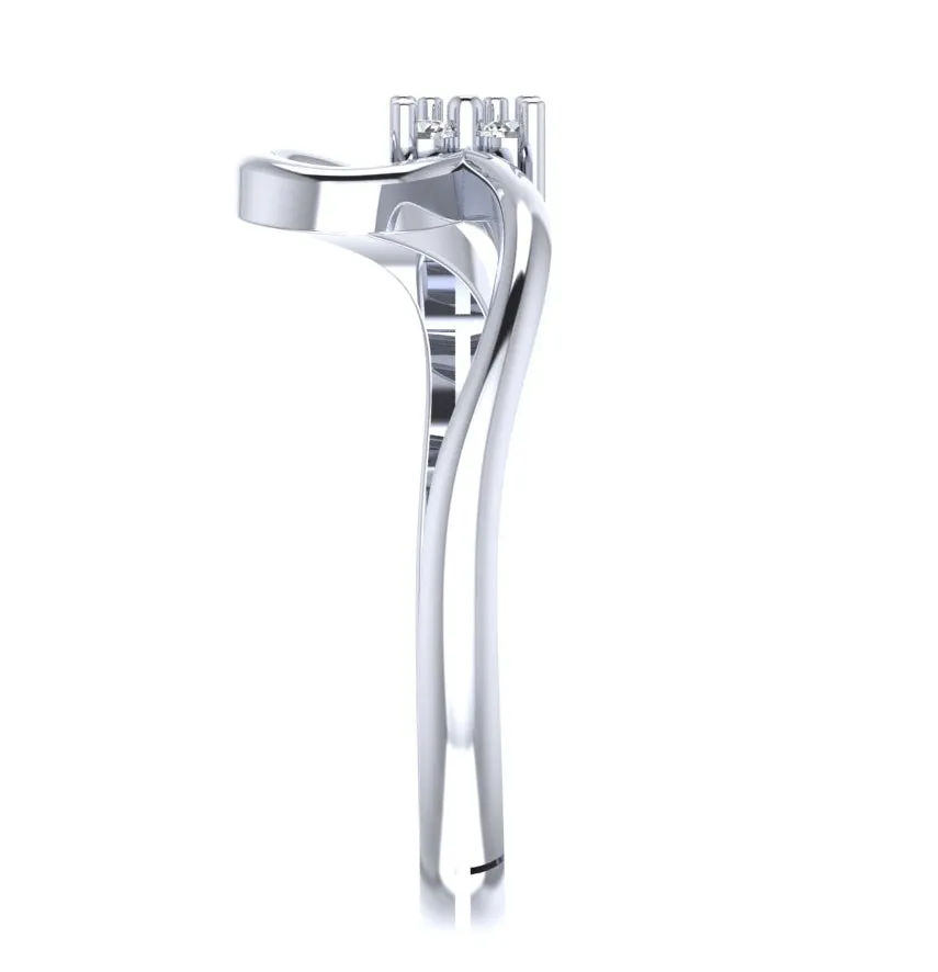 925 Sterling Silver Adjustable Crystal Adjustable Ring for Women