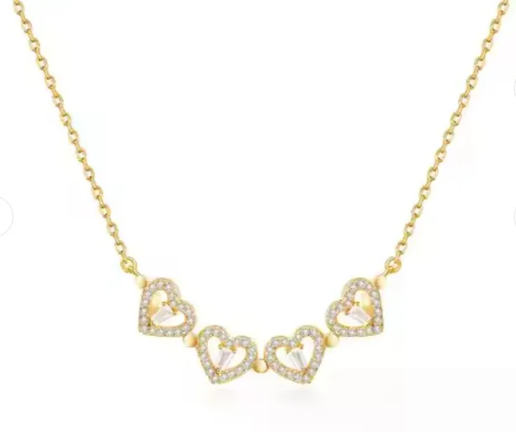Adjustable 18" Magnet Stainless Steel Heart Women's Necklace - Magnetic Diamond-Embedded Love