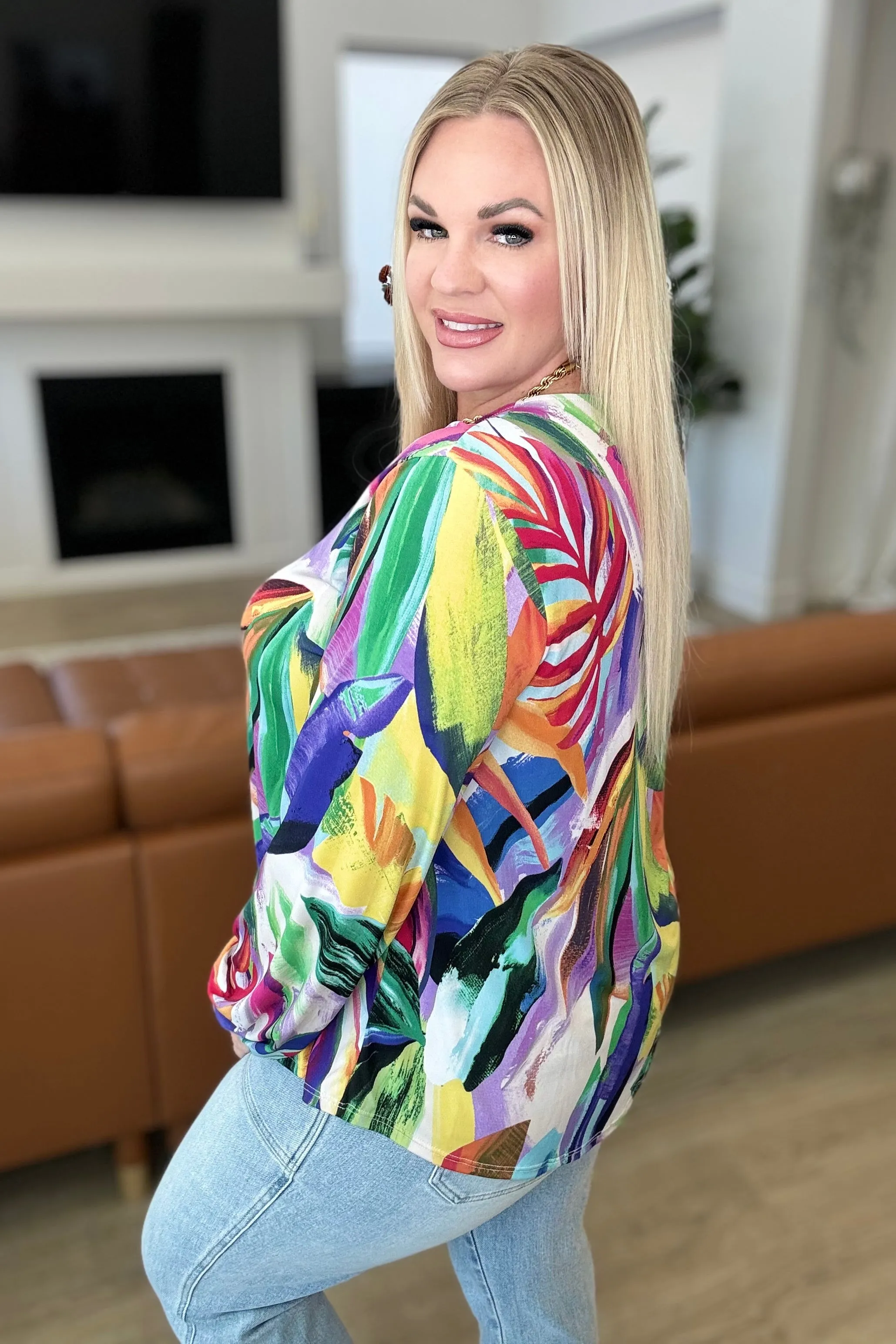 All Over the World Scoop Neck Blouse