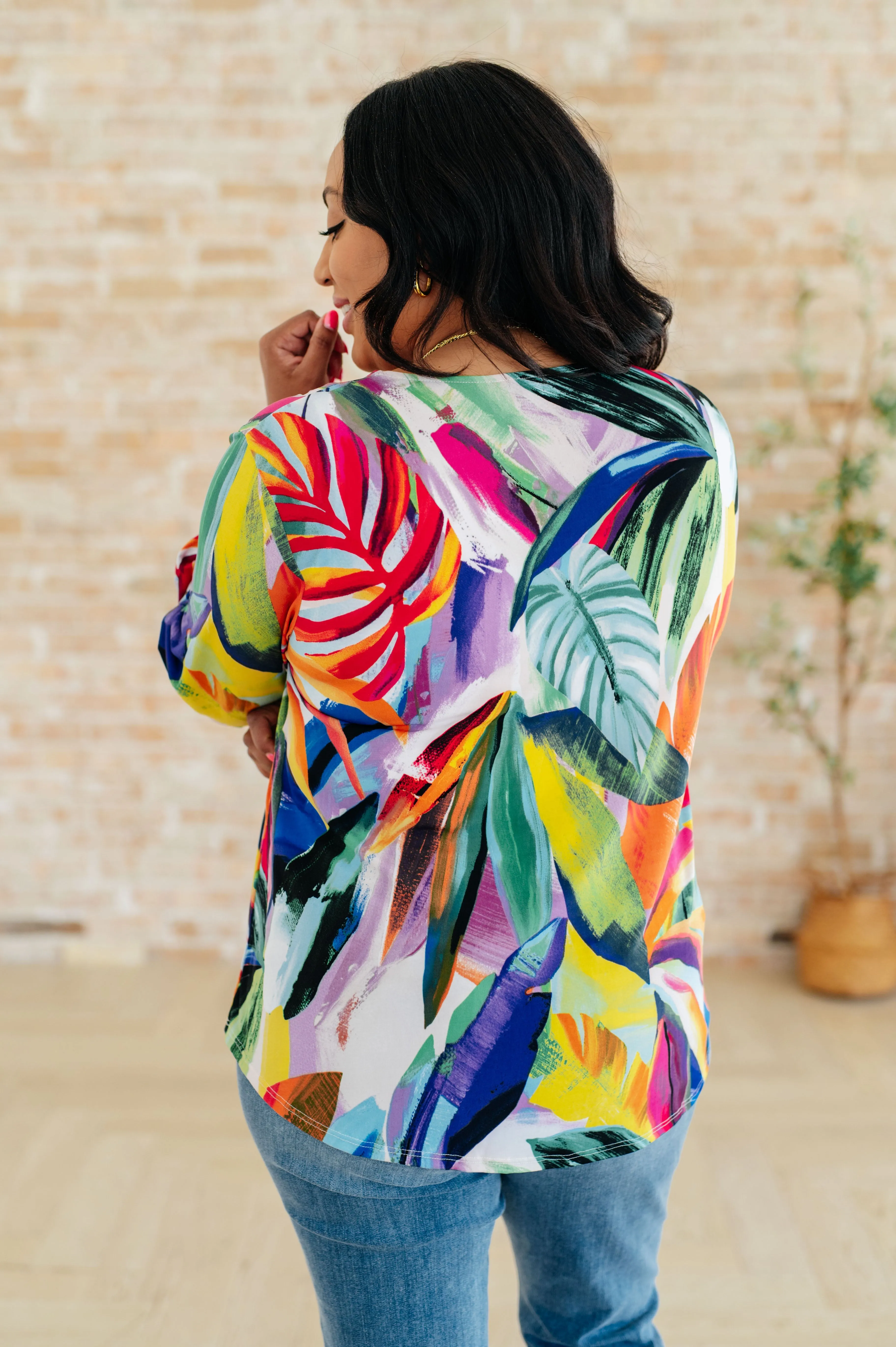 All Over the World Scoop Neck Blouse