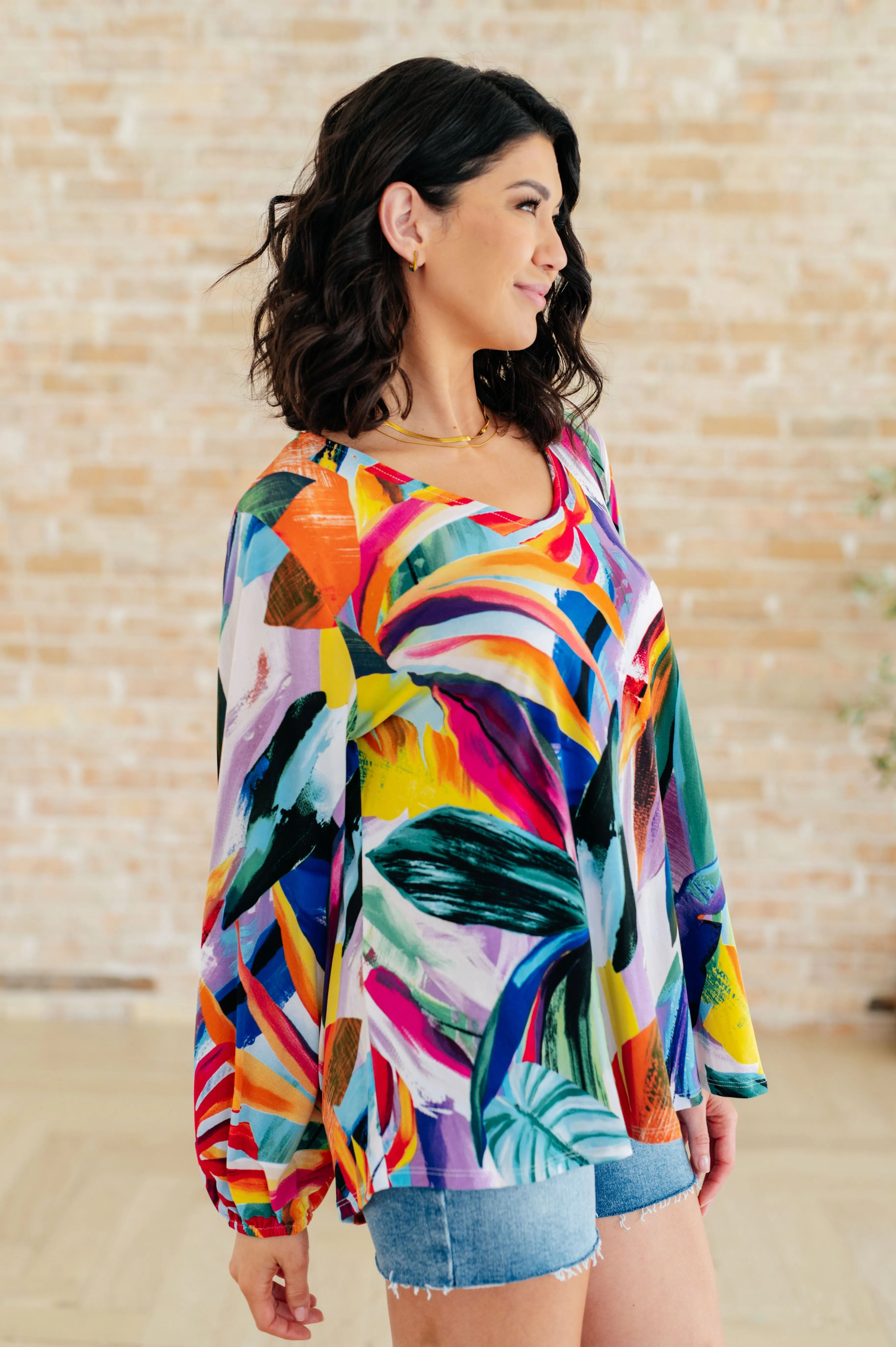 All Over the World Scoop Neck Blouse