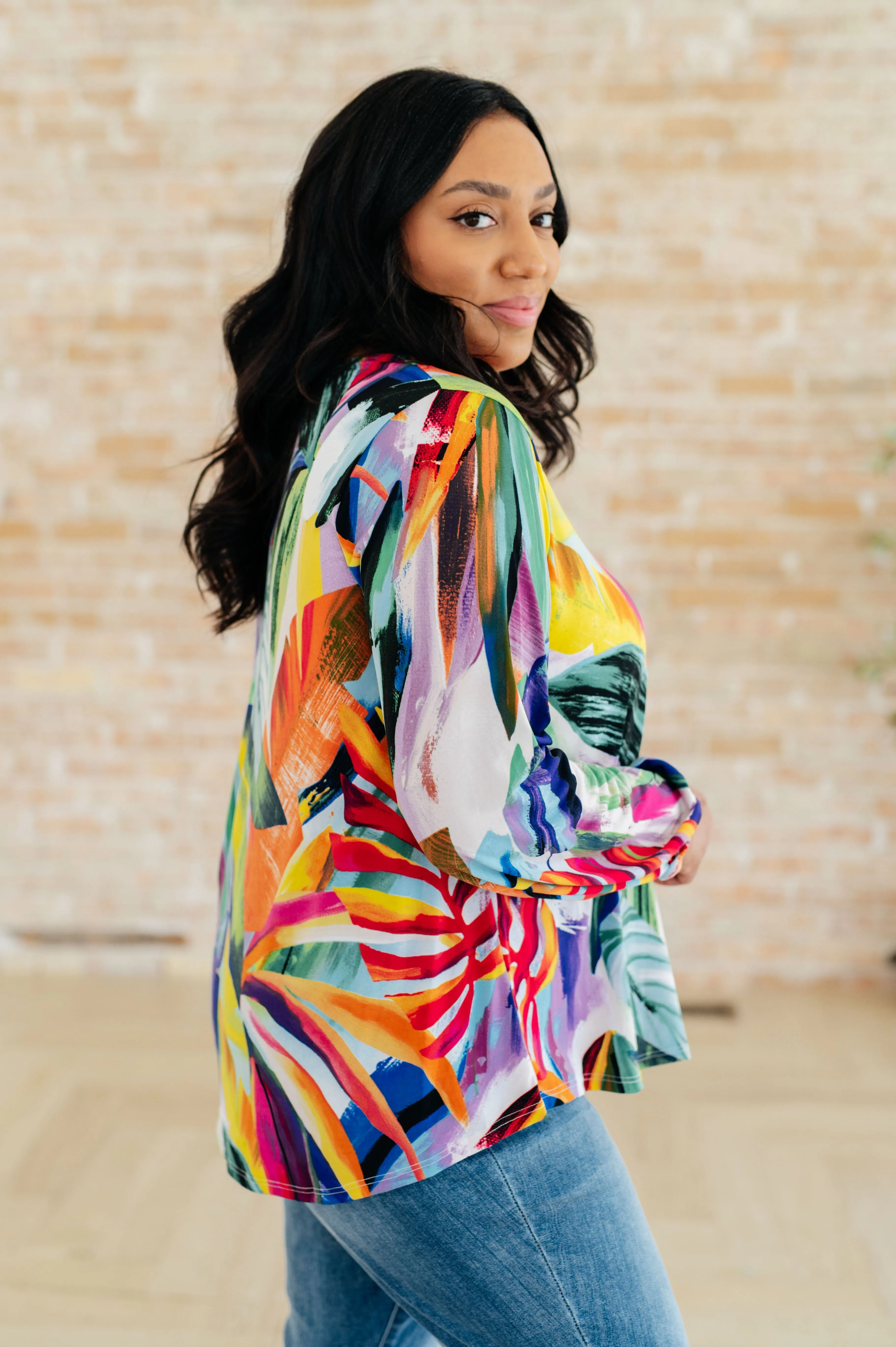 All Over the World Scoop Neck Blouse