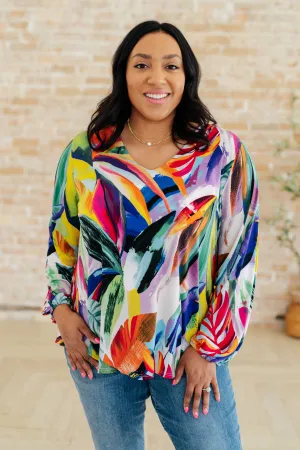 All Over the World Scoop Neck Blouse