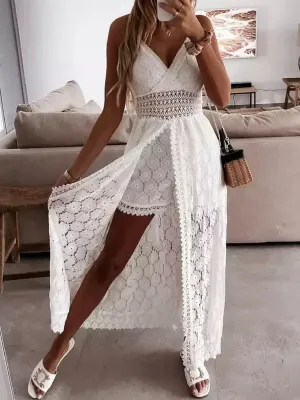 Amara – Floral Lace Beach Dress for Women