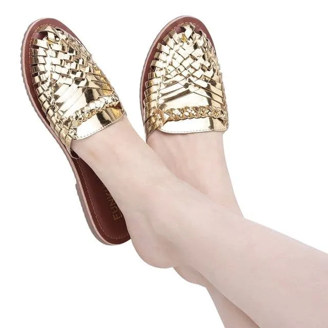 Amurra Lt Gold Huarache Mules
