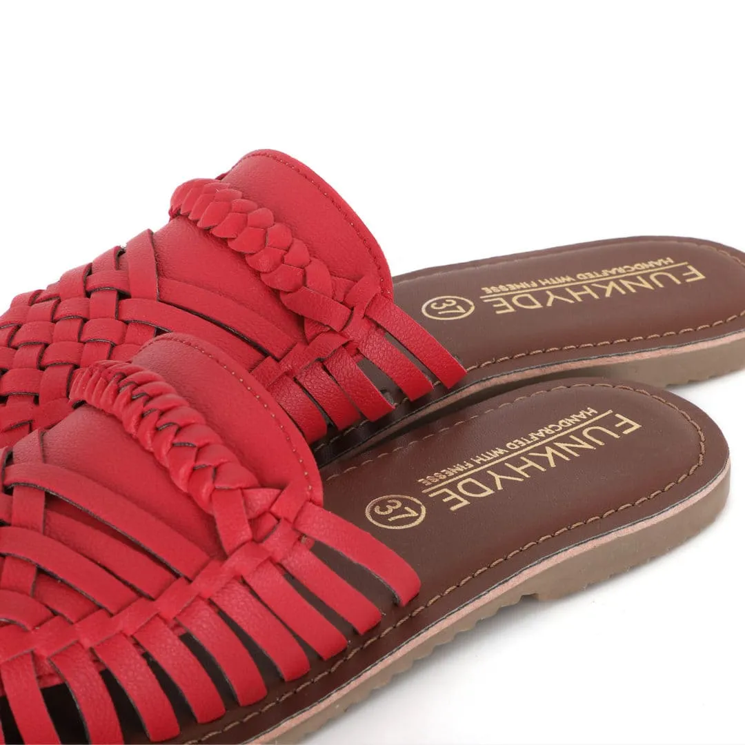 Amurra Red Huarache Mules