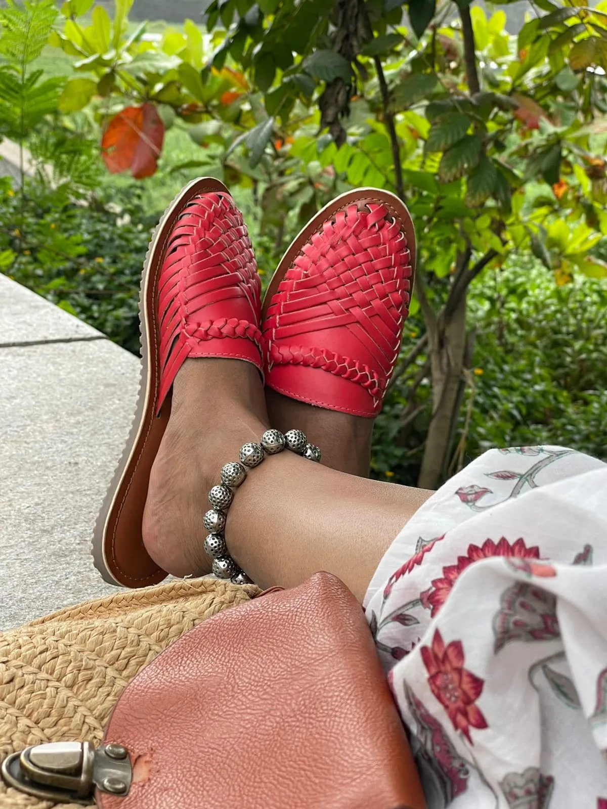 Amurra Red Huarache Mules
