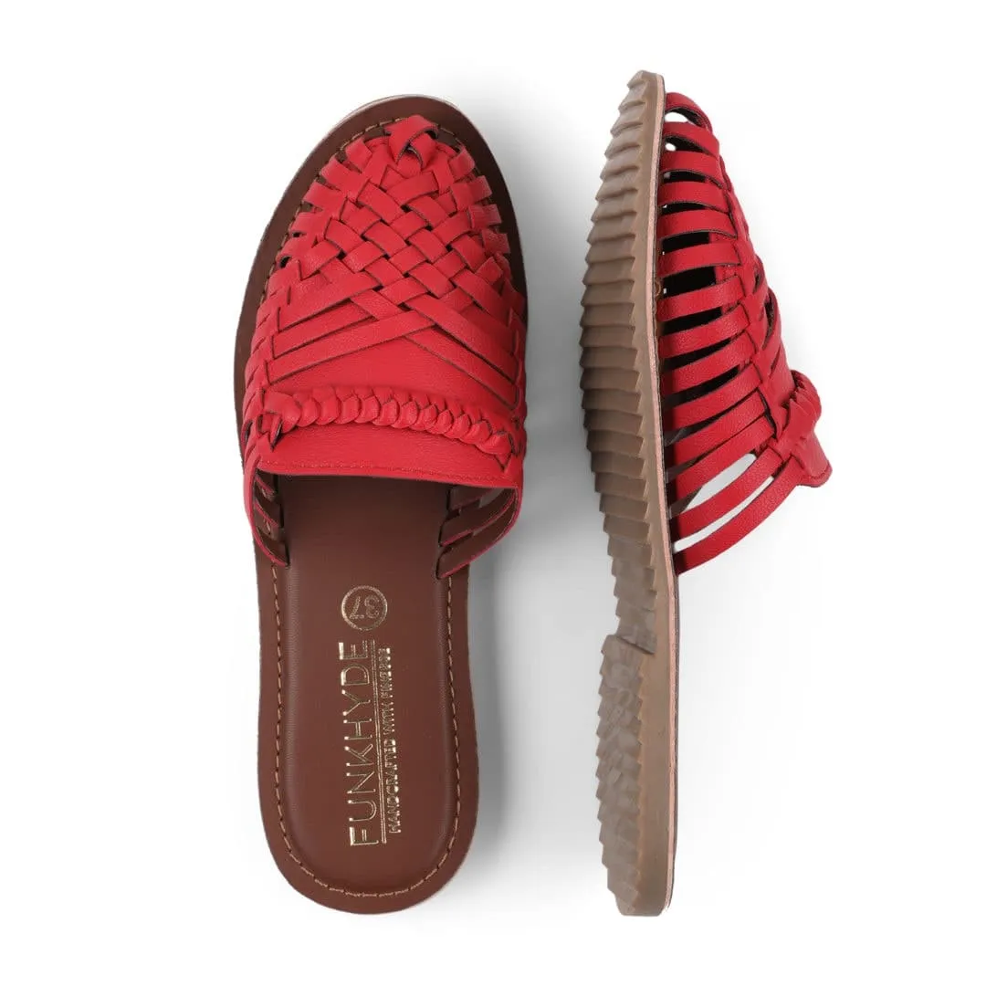 Amurra Red Huarache Mules