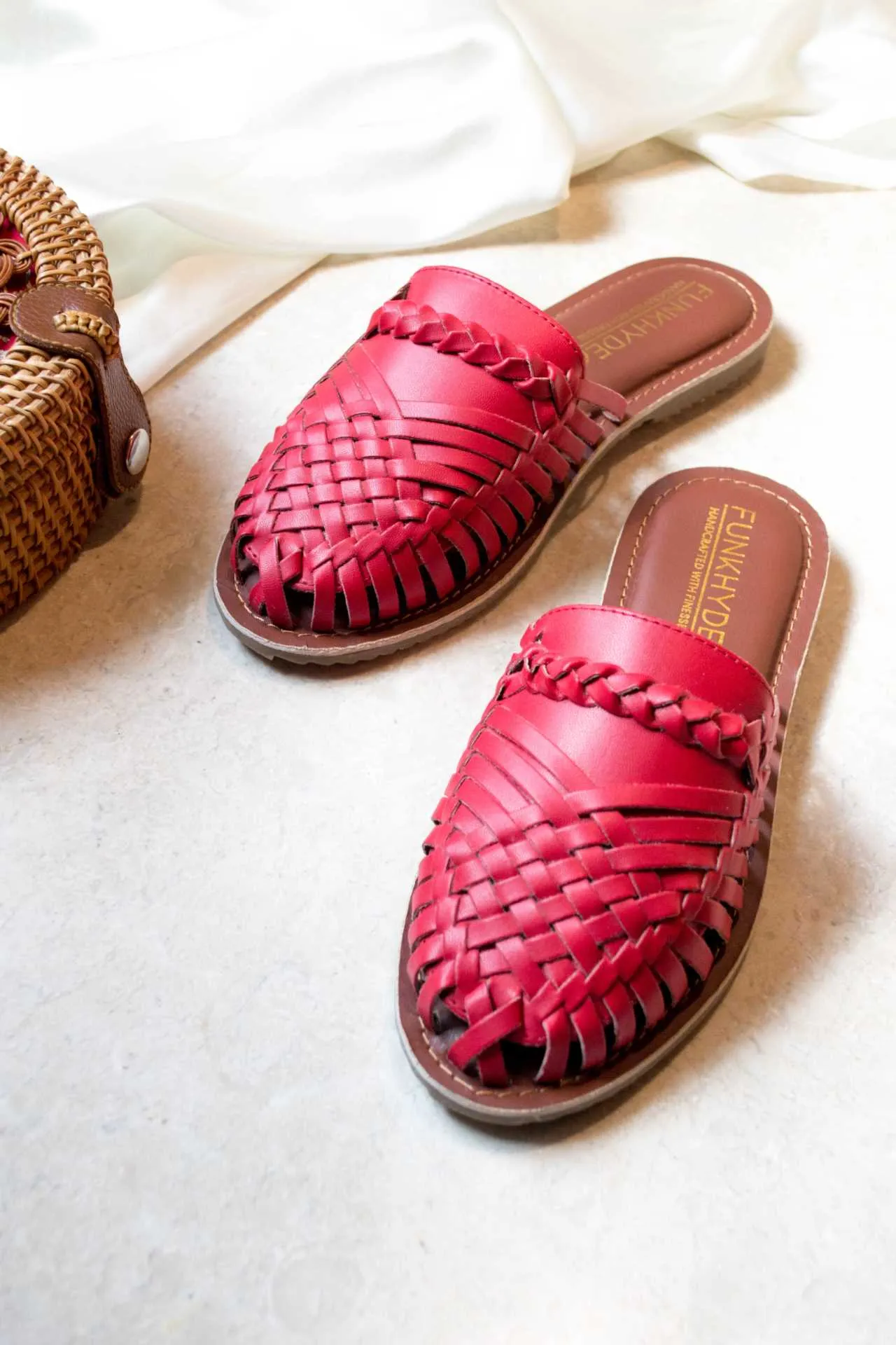 Amurra Red Huarache Mules