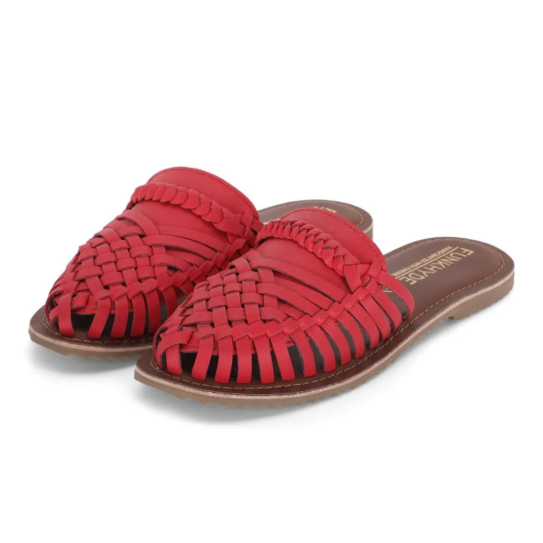 Amurra Red Huarache Mules
