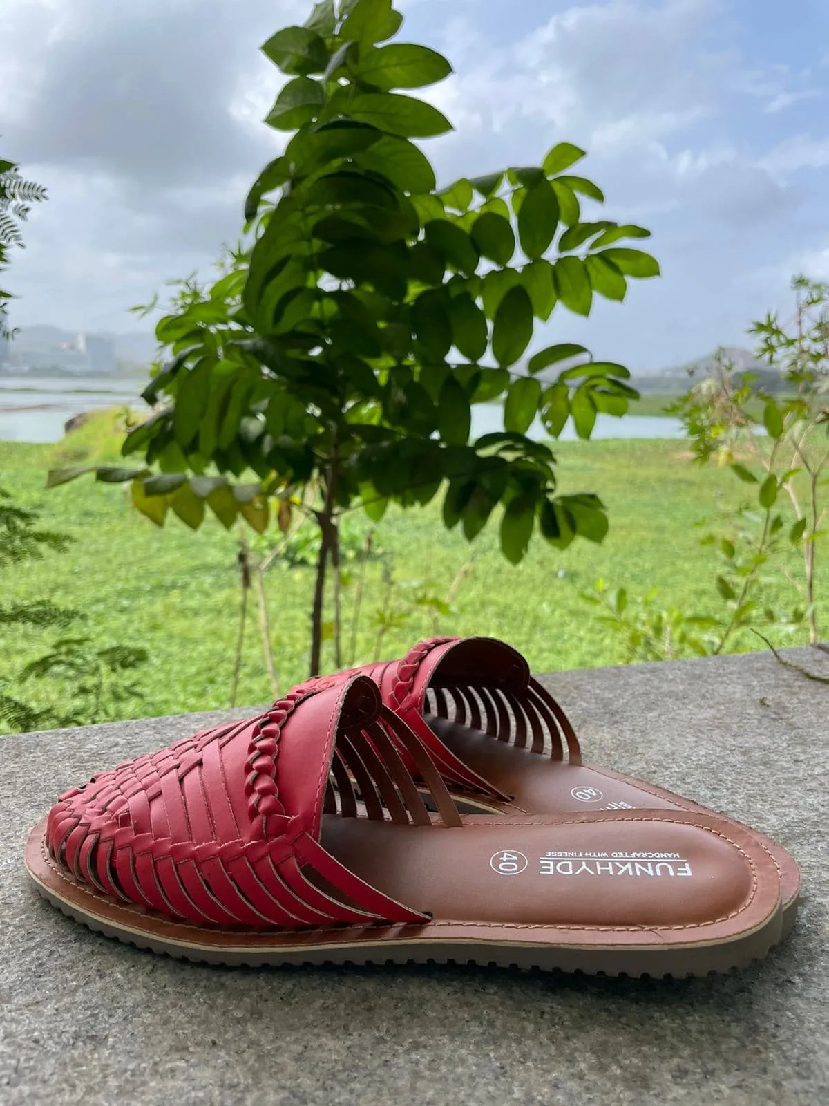 Amurra Red Huarache Mules