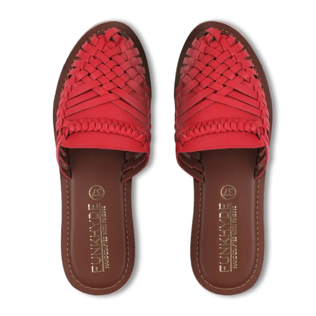 Amurra Red Huarache Mules