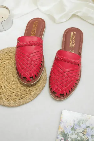 Amurra Red Huarache Mules