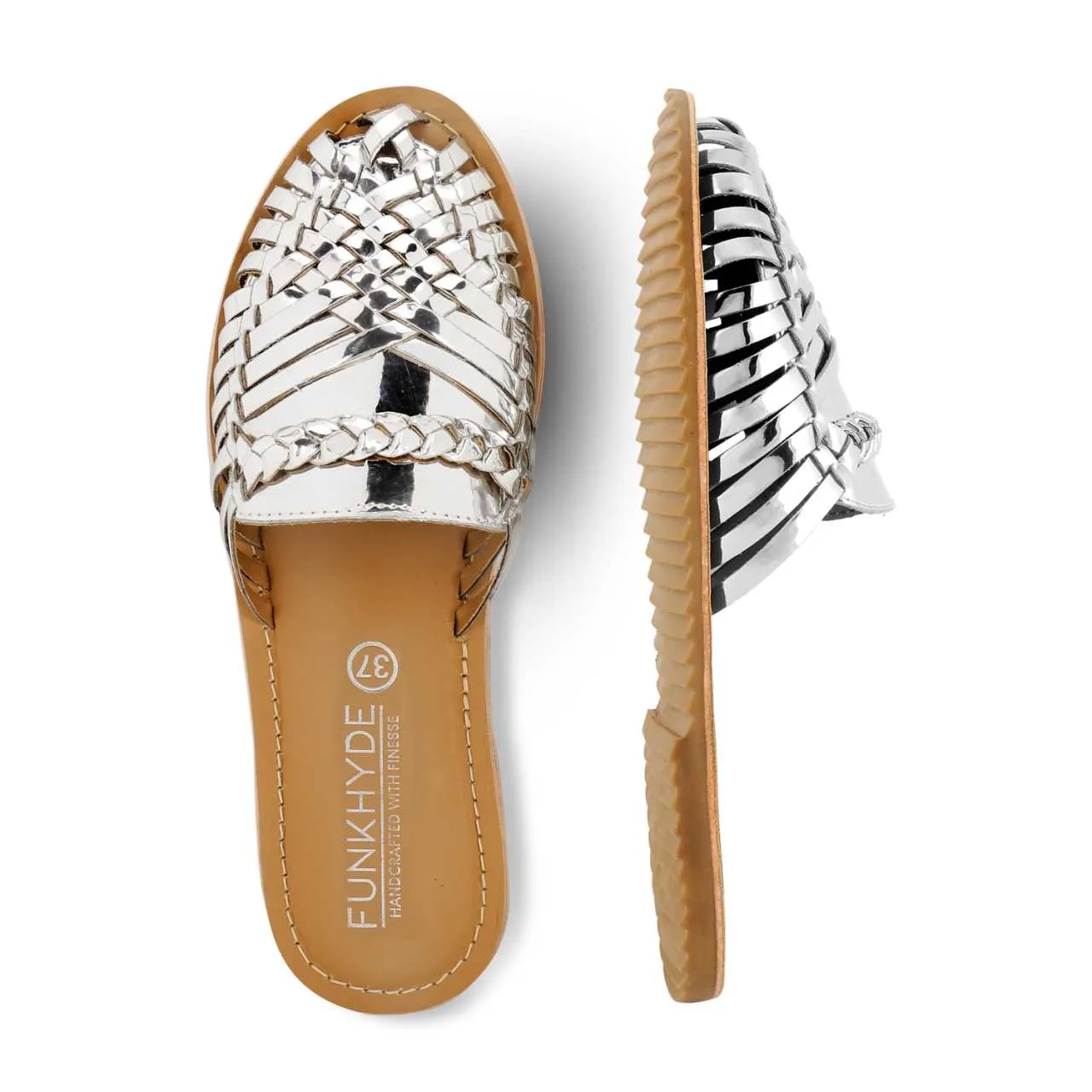 Amurra Silver Huarache Mules