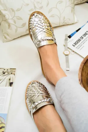 Amurra Silver Huarache Mules
