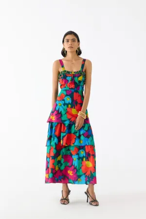 ANIMA BUSTIER TIERED DRESS