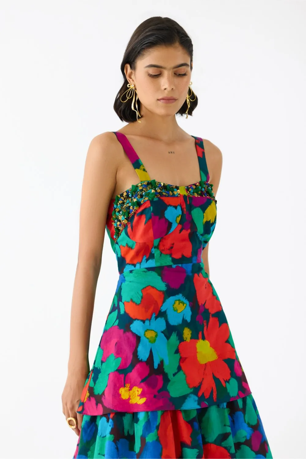 ANIMA BUSTIER TIERED DRESS