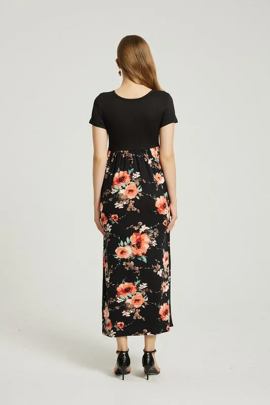 Annva USA Womens Summer Casual Floral Maxi Dress With Pocket