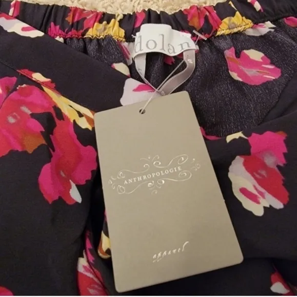 Anthropologie Skirt Monet Floral Silk Draped Size Small NWT