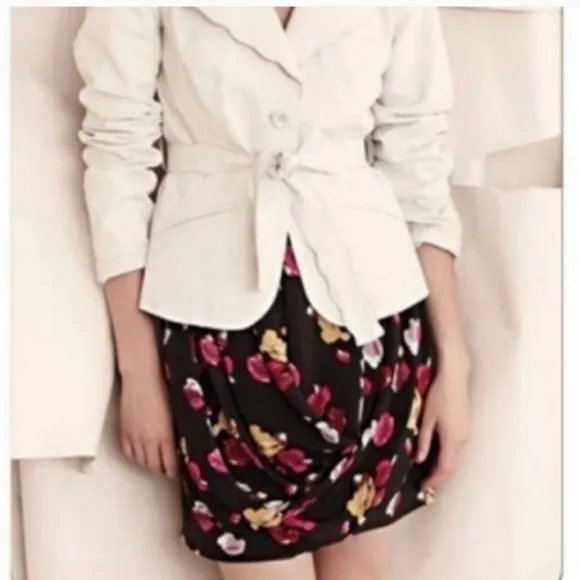 Anthropologie Skirt Monet Floral Silk Draped Size Small NWT