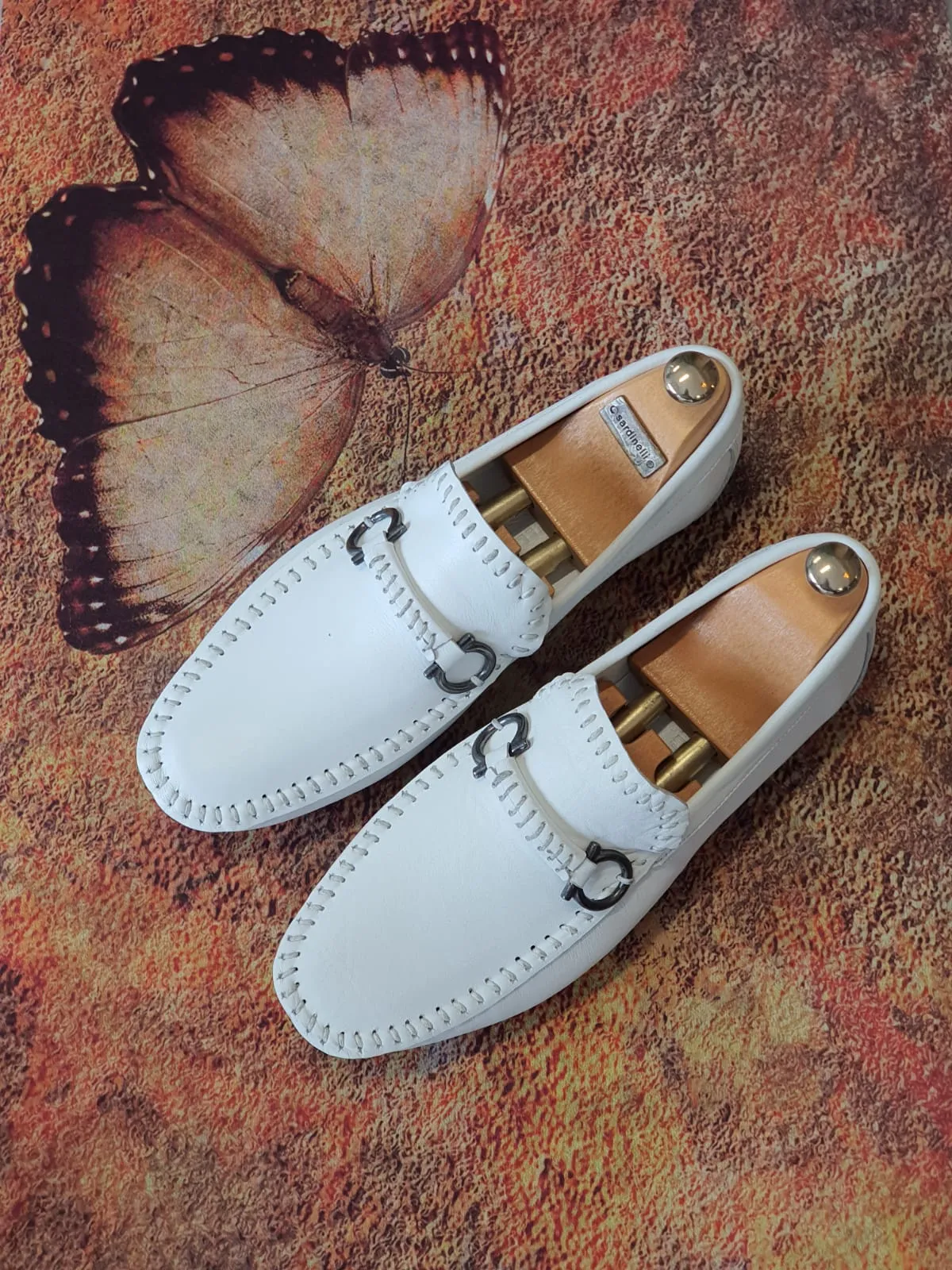 Antonio White Slip On Bit Loafers - Sophisticated Leather Comfort