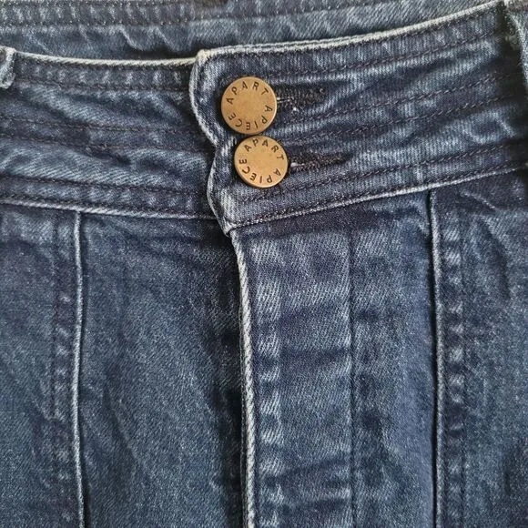 Apiece Apart High Waisted Denim Shorts Women's Size 6 Blue Button Fly Beach