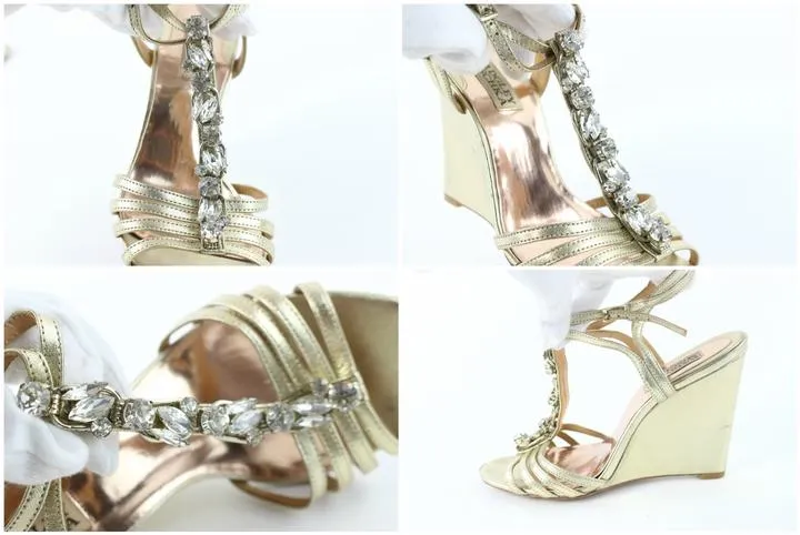 Badgley Mischka Crystal Strappy Wedges 12mz0713