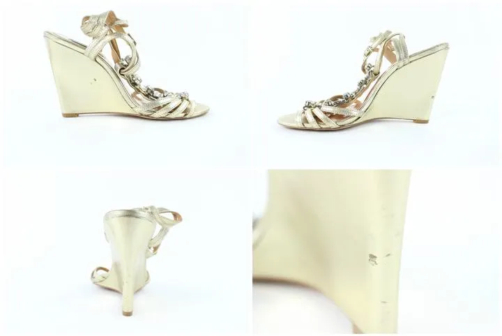 Badgley Mischka Crystal Strappy Wedges 12mz0713