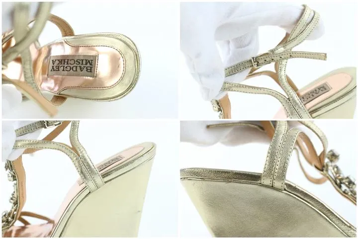 Badgley Mischka Crystal Strappy Wedges 12mz0713