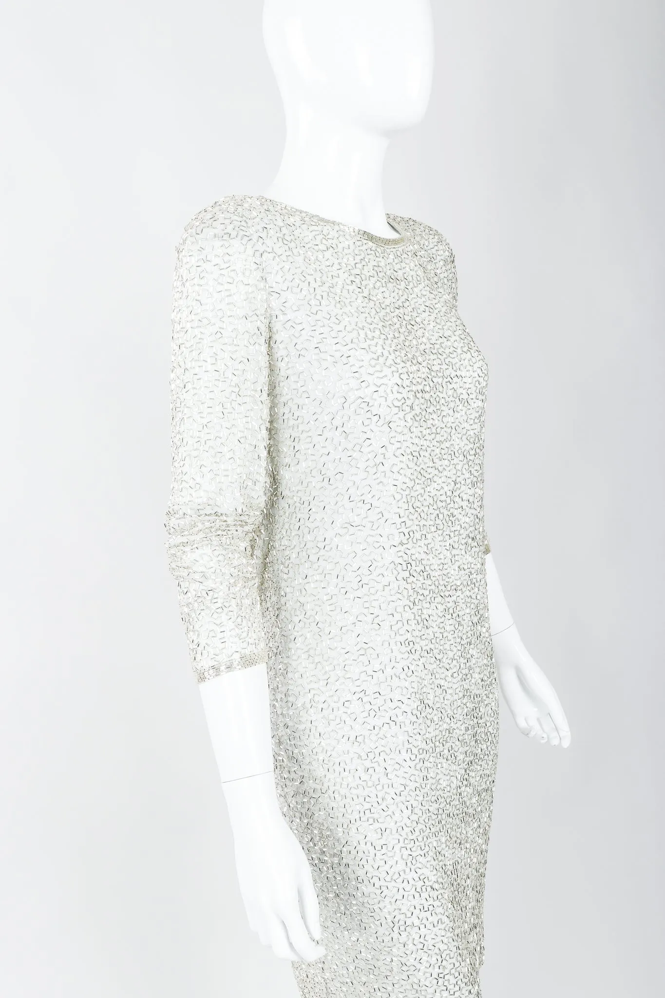 Beaded Cowl Back Dress