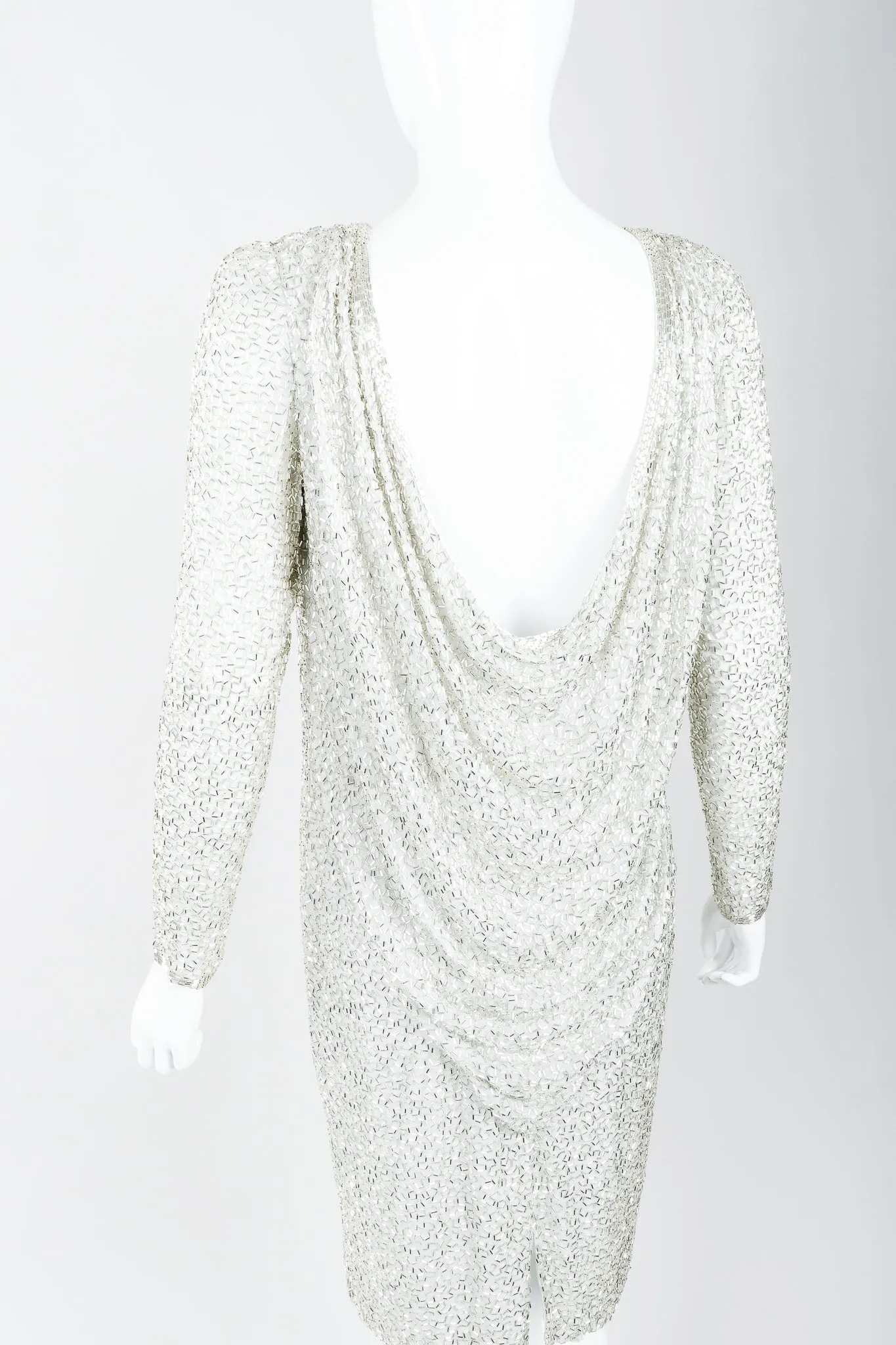 Beaded Cowl Back Dress