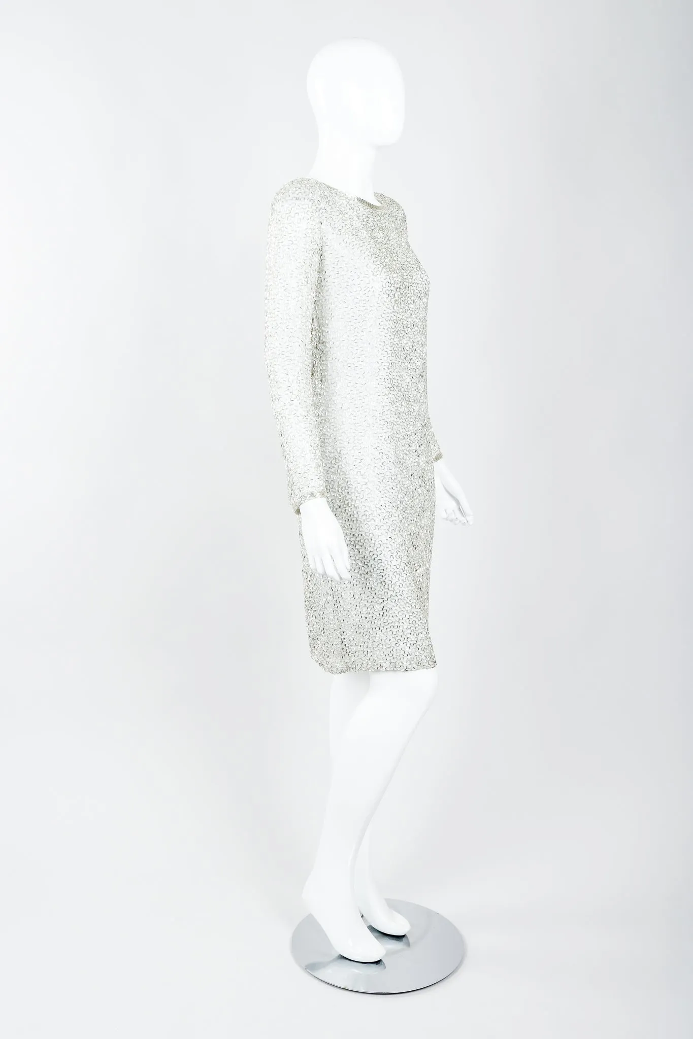 Beaded Cowl Back Dress