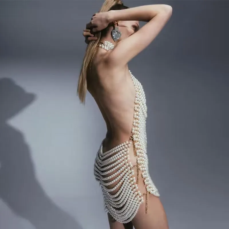 Beaded Halter Party Dress